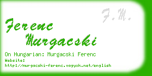 ferenc murgacski business card